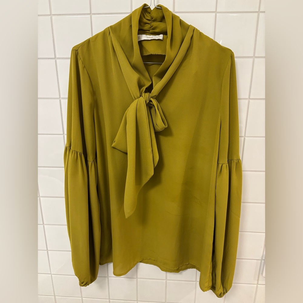 Mango Olive Green Blouse